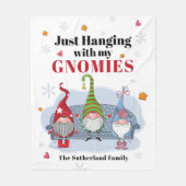 Couverture Polaire Gnomes de vacances Famille de Noël personnalisée (Devant)