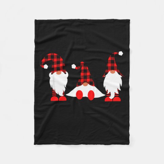 Couverture Polaire Gnomes For The Holidays Buffalo Plaid Gnome Christ (Devant)