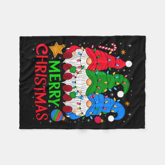 Couverture Polaire Gnomes Joyeux Noël Joyeux Noël (Devant (Horizontal))