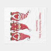 Couverture Polaire Gnomes rouges aux coeurs Saint Valentin personnali (Devant (Horizontal))