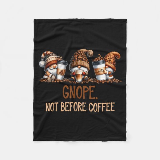 Couverture Polaire Gnope Not Before Coffee Three Gnomes Graphic Cafei (Devant)