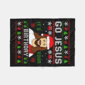 Couverture Polaire Go Jesus It’s Your Birthday Funny Ugly Christmas G (Devant (Horizontal))