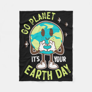 Couverture Polaire Go Planet Son Jour des terres Cute Kawaii Earth Bo