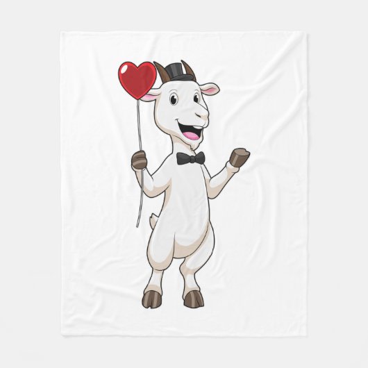 Couverture Polaire Goat as Groom avec Heart Balloon (Devant)