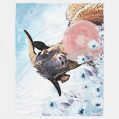 Couverture Polaire GOAT|Bubblegum Aquarelle Fleurs de chèvre GetYerGo (Devant)