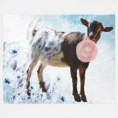 Couverture Polaire GOAT| Bubblegum Nigerian en fleurs GetYerGoat™ (Devant (Horizontal))