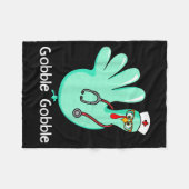 Couverture Polaire Gobble Gobble Funny Turkey Glove Thanksgiving Nurs (Devant (Horizontal))