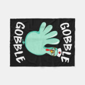 Couverture Polaire Gobble Gobble Funny Turkey Glove Thanksgiving Nurs (Devant (Horizontal))