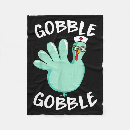 Couverture Polaire Gobble Gobble Funny Turkey Glove Thanksgiving Nurs (Devant)
