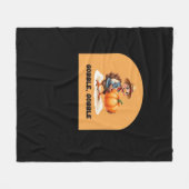 Couverture Polaire Gobble, Gobble Thanksgiving Turquie avec Cl Citrou (Devant (Horizontal))