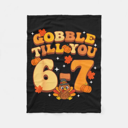 Couverture Polaire Gobble Till You 67 Thanksgiving Brainrot Meme Six  (Devant)