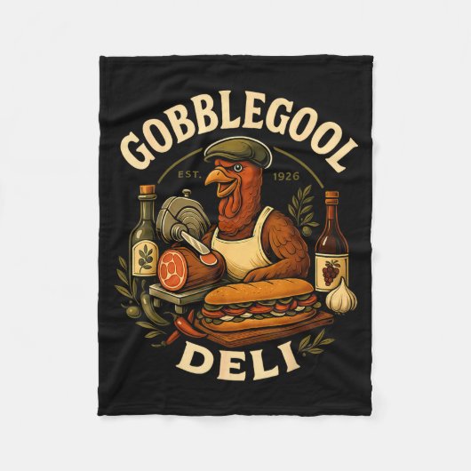 Couverture Polaire Gobbol Turkey Thanksgiving Italian Turkey Chef  (Devant)