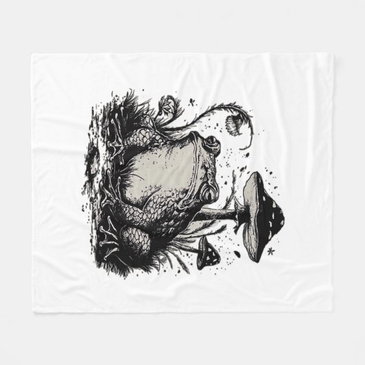 Couverture Polaire Goblincore Frog Minimal Classic Design (Devant (Horizontal))