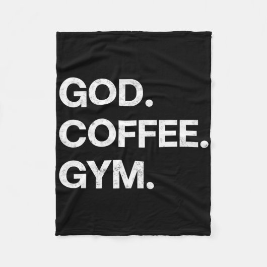 Couverture Polaire God Coffee Gym Funny Christian Workout Tee Jesus M (Devant)