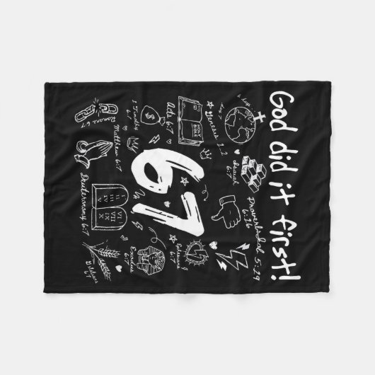 Couverture Polaire God Did It First Funny Christian 6 7 Six Seven (Devant (Horizontal))