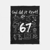 Couverture Polaire God Did It First Funny Christian 6 7 Six Seven (Devant)