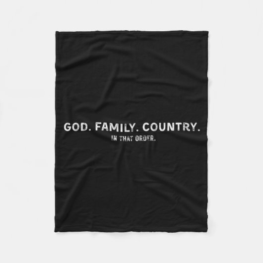 Couverture Polaire God Family Country In That Order (Devant)