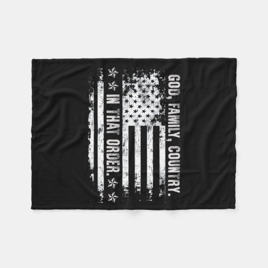 Couverture Polaire God Family Country Patriotic Faith Pride Usa For S (Devant (Horizontal))