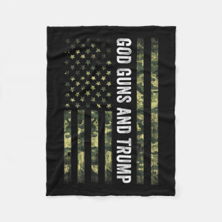 Couverture Polaire God Guns Et Trump 2e Amendement Drapeau Américain