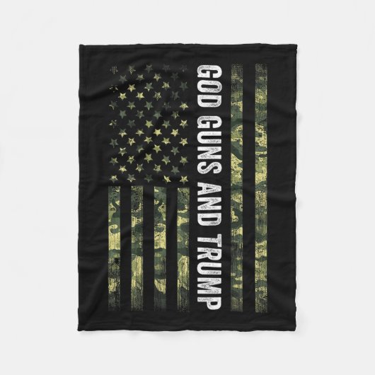 Couverture Polaire God Guns Et Trump 2e Amendement Drapeau Américain (Devant)