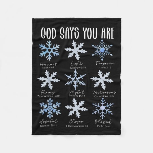 Couverture Polaire God Says You Are Christian Snowflake Christmas Bib (Devant)