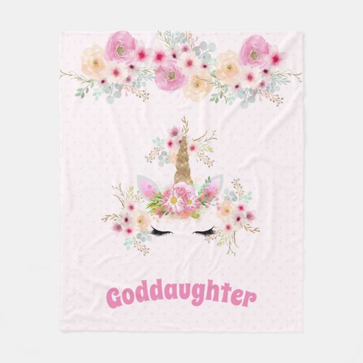 Couverture Polaire GODDAUGHTER Rose Gold Parties scintillant Fleurs U (Devant)