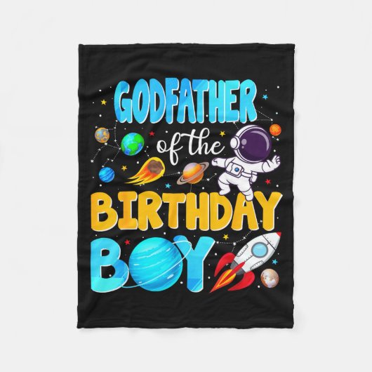Couverture Polaire Godfather Of The Birthday Boy Space Astronaut 1st (Devant)