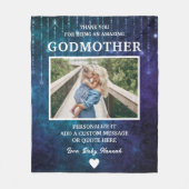 Couverture Polaire Godmère Merci bleu étincelles Personnalisé (Devant)