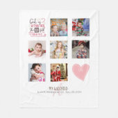 Couverture Polaire GODMOTHER PHOTO COLLAGE Cadeau avec verset peut mo (Devant)
