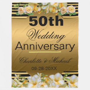 Couverture Polaire Gold 50th Wedding Anniversary