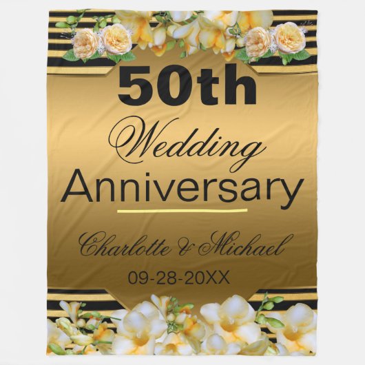 Couverture Polaire Gold 50th Wedding Anniversary (Devant)