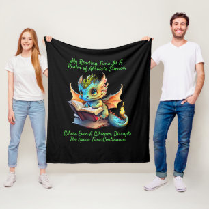 Couverture Polaire Gold Aqua Baby Dragon Avertissement Lecture Livre