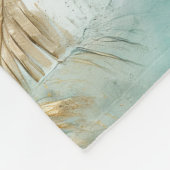 Couverture Polaire Gold Aqua White Feuilles tropicaux (Coin)