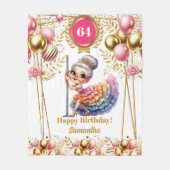 Couverture Polaire Gold Blush Nom personnalisé Funny Grand-mère Blanc (Devant)