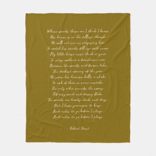 Couverture Polaire Gold Brown Custom Poem Song Lyric Quote  (Devant)