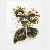 Couverture Polaire Gold flower Butterfly with Black Orchid (Devant)