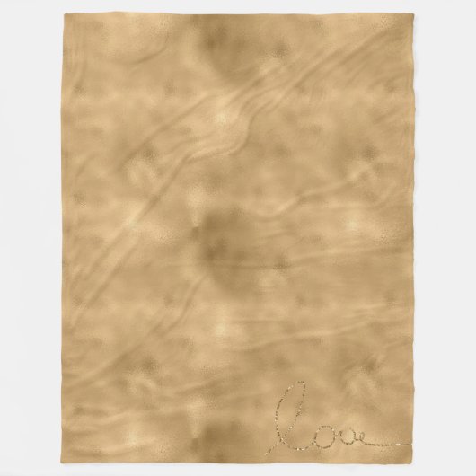 Couverture Polaire Gold Glam Parties scintillant Love (Devant)