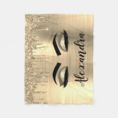 Couverture Polaire Gold Glitter Sparkle Eyelashes Monogram (Devant)