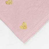 Couverture Polaire Gold Hearts Blush Pink Ombre (Coin)