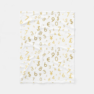 Couverture Polaire Gold Luxury Numéros & Devise Symboles Motif