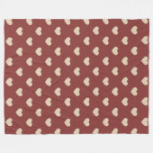 Couverture Polaire Gold Red Cream Glitter Hearts  (Devant (Horizontal))