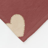 Couverture Polaire Gold Red Cream Glitter Hearts  (Coin)