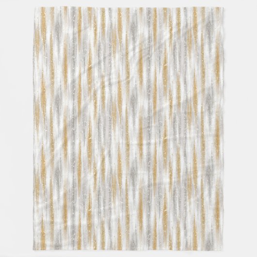 Couverture Polaire Gold Silver Chic Glam Glitzy Stripes (Devant)
