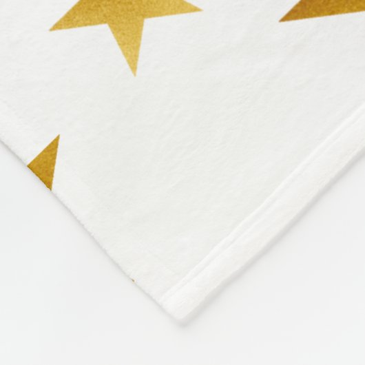 Couverture Polaire Gold Stars Modern White (Coin)