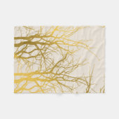 Couverture Polaire Gold Tree Branches Motif Arrière - plan beige (Devant (Horizontal))