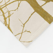 Couverture Polaire Gold Tree Branches Motif Arrière - plan beige (Coin)