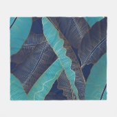Couverture Polaire Golden Banana Leaf : Motif de luxe. (Devant (Horizontal))