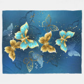 Couverture Polaire Golden butterflies (Devant (Horizontal))