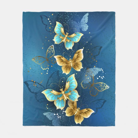 Couverture Polaire Golden butterflies (Devant)