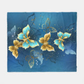 Couverture Polaire Golden butterflies (Devant (Horizontal))